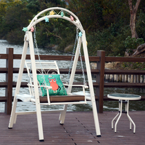 Indoor balcony hanging basket hanging chair courtyard garden outdoor single iron swing chair childrens adult rocking chair