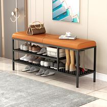 Entrance to the house Shoes Stool Home Doorway Light Lavish Shoes Stool in the door Shoe cabinet Stool Integrated Shoe Rack Leather Strip Stools