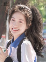 Pony-tailed wig female long hair simulation hair strap micro-roll Net Red Horse-tailed clip wig female summer natural curly hair