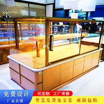 Japanese bread cabinet bread display cabinet solid wood Nakajima cabinet cake shop display stand side cabinet baking glass pastry cabinet