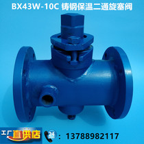 BX43W-10C P stainless steel 304 cast steel insulation two-way flange plug valve DN25-250