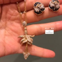 (Westin Jewelry) Heavy Industry High-Tech three-dimensional diamond inlaid 18K gold double chain design Bolla necklace