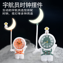 Astronaut alarm table lamp in one silent cartoon clock fitting students get up artificial learning bed LED lights