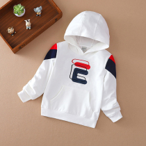 Boy doesnt even have a hat and clothing spring autumn clothing 2022 new pure cotton foreign air tide clothes CUHK Tong T-shirt Children even hat childrens clothing