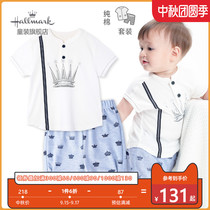 Hallmark Herman summer baby clothes baby foreign-made cotton short-sleeved top set