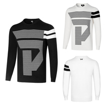 New golf clothing mens round neck knitted sweater long sleeve T-shirt golf autumn winter warm base shirt top