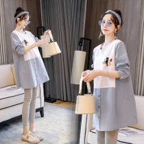 Pregnant women T-shirt autumn suit fashion 2021 new cotton spring and autumn two-piece autumn and winter long sleeve top