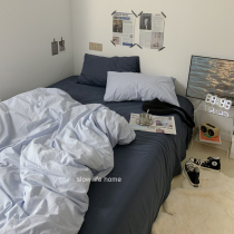 Mysterious Klein Blue ~ ins Wind cotton water washing cotton bed four-piece mix and match dormitory sheets three-piece set