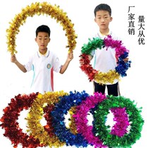 The opening ceremony of the sports meeting kindergarten morning exercises dance semi-circular bright silk wool strips can be bent and can be held straight