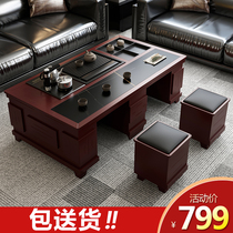 Kung Fu tea table and chair with kettle rock board coffee table tea set set one living room home office tea table