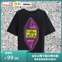 Three shots fun You Xinjiang pure cotton T-shirt Male Summer Tannis joint cooperation All cotton Breathable Round Collar Couple Short Sleeves