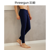 Three gun warm pants mens autumn and winter stretch wool velvet plus velvet thickened autumn pants high waist patch bottoming mens cotton pants