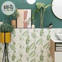 Green plant hexagonal brick bathroom kitchen wall tile Nordic hexagonal tile toilet floor tile balcony tile