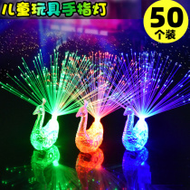 Glowing peacock ring light Finger light Kindergarten childrens gift prize Night Market push a small gift below one dollar