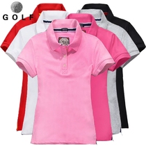South Korean womens summer golf golf semi-high collar speed dry short sleeve T-shirt Jersey Clothing Women Pure Cotton Breathable