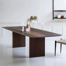Nordic minimalist solid wood dining table Wagi Jing Feng household dining table modern log long table desk rectangular Workbench