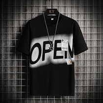 Short Sleeve T-Shirt Mens Summer 2022 New Tide Cards Loose Inside Hitch Undershirt Small Crowd Design Feel Blouse