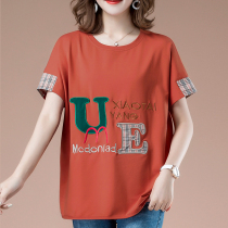 Short sleeve t-shirt woman 2022 new spring and summer big code middle-aged mom loose casual cover jacket foreign air pure cotton summer