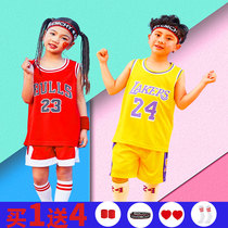 Childrens basketball suit set Boys and Girls Primary School sports vest James Kobe Bryant No. 24 Jersey summer loose