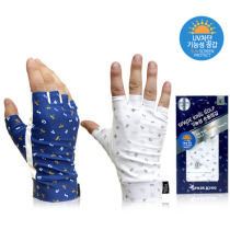 South Korea sunscreen UV blocking golf skin-friendly hand back leakage finger Mens and womens summer gloves