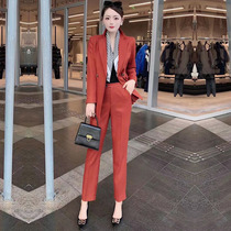 Advanced Sense Fried Street Design Sense Thickened Wool Double-breasted Suit Jacket Women's Fall Winter Straight Pants Suit