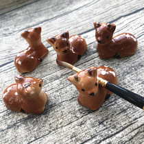Single plum deer pen holder cute animal modeling ceramic literary creativity