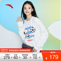 Anta Snoopy plus velvet men 2021 autumn lovers loose long sleeve pullover round neck top women