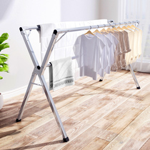 Drying rack household floor-to-ceiling balcony stainless steel folding double rod type indoor and outdoor telescopic cool clothes drying shelf artifact