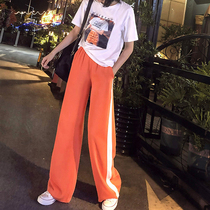 Summer 2021 spring new wide-leg pants student female Western style short-sleeved age-reducing fashion mopping casual sports style