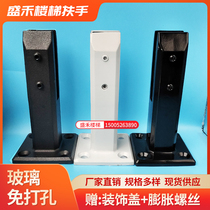 Stainless steel floor-to-ceiling non-perforated glass clamp stair handrail pool fixing clip glass railing fixing accessories