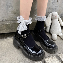  Night learning room lace socks female summer short black mid-tube jk Japanese Lolita cute