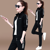 Flowers Playboy Sports Suit Women Spring Autumn 22 New Fashion Big Code Thickened Sweatshirt Three Sets Running Casual Wear
