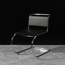 Gentleman Chair Thickened Leather Nordic Minima Home Leaning Back Chair Mesh Red Chair Stainless Steel Dining Table And Chairs Office Negotiation Chair