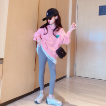 Girls clothing spring clothing 2022 new children Korean version of the Korean version of the childrens spring loose nets Red Fried Street Clothes