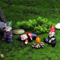 Mini Dwarf Gnome Statue Garden Courtyard Ornaments Fairy Res