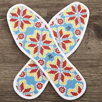 Hand-embroidered semi-finished products for womens soles embroidered shoes cushion cross-stitch flower couple to make cotton needle and thread