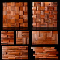 Boat Wood Wood mosaic industrial wind bar cashier image background wall decoration three-dimensional diffusion sound-absorbing board