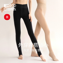 Womens leggings antibacterial pantyhose light legged artifact autumn and winter plus velvet belly fever skin can be worn outside stepping pants