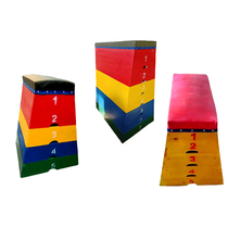Childrens adjustable pommel horse wooden jumping box vault helping springboard crawling frame balance beam toddler sensory training