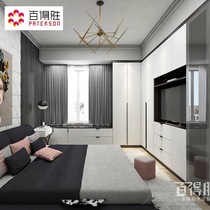 Baidesheng whole house custom wardrobe Bedroom space modern simple furniture Overall cloakroom custom push-pull sliding door