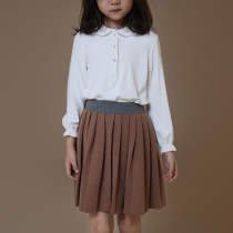 Hateeth Boy Clothing Spring New Pint Girl Child Parenting 100 Hitch Casual Long Sleeve Dolls Collar White Art Small Shirt