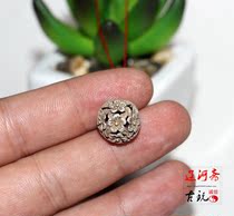 Antique Qing Dynasty handmade sterling silver hollow buttons plum blossom old buttons Old objects small silver pieces exquisite old silver antiques