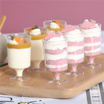  Disposable hard plastic small wine glass Aviation cup Mousse cup Pudding cup Tiramisu Dessert cup Goblet