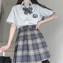 Undead River jk uniform skirt genuine suit Full set of spring and summer jk grid skirt College style pleated skirt original Japanese skirt
