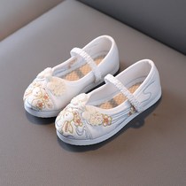 Old Beijing childrens cloth shoes girls embroidered shoes Chinese style childrens costume shoes baby Handmade ancient style Hanfu shoes