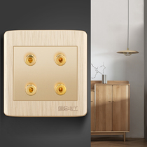 Four-head audio international electrician type 86 wall switch socket panel household two-position audio socket Living room bedroom