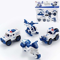 Medium removable military car screw disassembly group fight fire engineering car police car puzzle childrens set toy