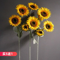 Sunflower simulation Bouquet decoration dried flower indoor living room large floor-to-ceiling plastic fake flower decoration floral ornaments