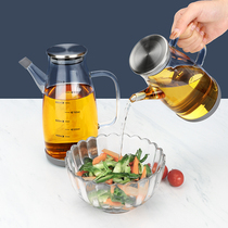 Glass oil pot home kitchen with edible oil without hanging oil high temperature resistant vinegar soy sauce seasoning bottle anti-leak bottle oil tank
