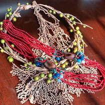 Domestic spot Thai handmade agate stone artificial crystal beaded jewel necklace women Beye workshop